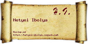 Hetyei Ibolya névjegykártya