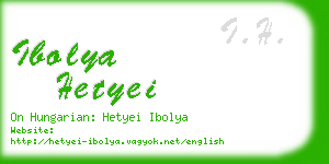 ibolya hetyei business card